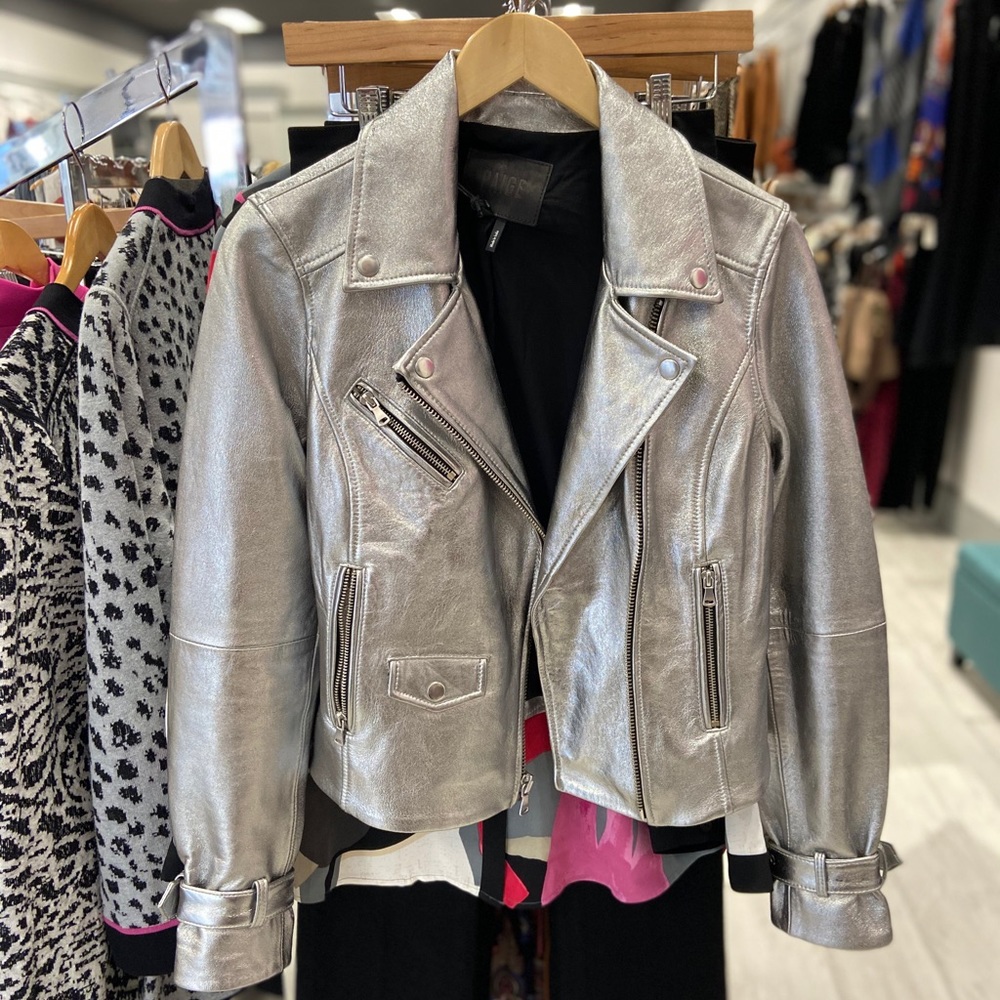 ⭐️PAIGE silver leather jacket⭐️